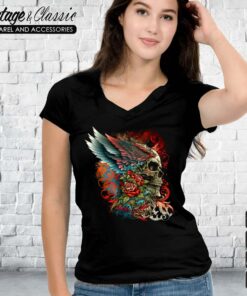 Ed Hardy Skull Rose Vneck Ed Hardy tshirt