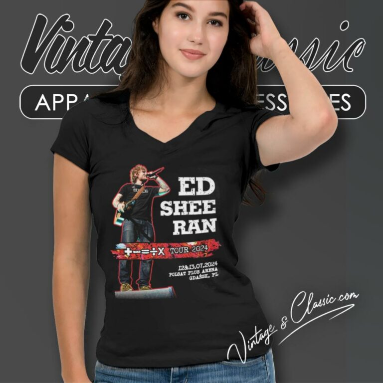Ed Sheeran The Mathematics Tour 2024 Gdansk V Neck TShirt Ed Sheeran The Mathematics Tour 2024 Gdansk V Neck TShirt