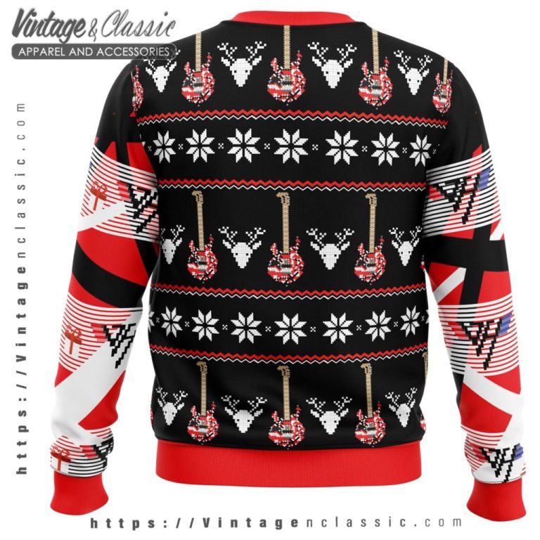 Eddie Van Halens Ugly Christmas Sweater back Ugly Sweater Eddie Van Halens Ugly Christmas Sweater back Ugly Sweater
