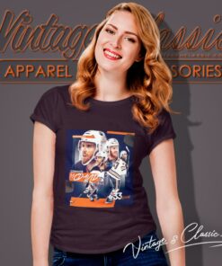 Edmonton Oilers Connor Mcdavid 33 Poang Lets Go Oilers Women T Shirt