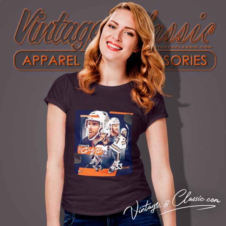 Edmonton Oilers Connor Mcdavid 33 Poang Lets Go Oilers Women T Shirt Edmonton Oilers Connor Mcdavid 33 Poang Lets Go Oilers Women T Shirt