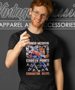 Edmonton Oilers Connor Mcdavid 800 Career Points Signature T Shirt