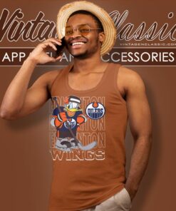 Edmonton Oilers Donald Duck Hockey Shirt Tank Top Racerback