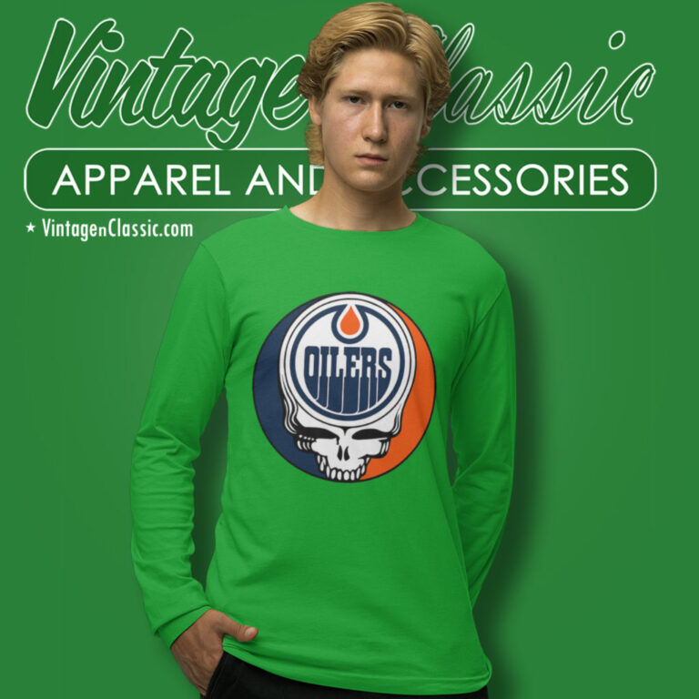 Edmonton Oilers Grateful Dead Steal Your Face Long Sleeve Tee Edmonton Oilers Grateful Dead Steal Your Face Long Sleeve Tee