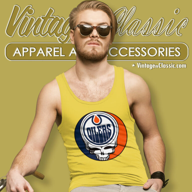 Edmonton Oilers Grateful Dead Steal Your Face Tank Top Racerback Edmonton Oilers Grateful Dead Steal Your Face Tank Top Racerback