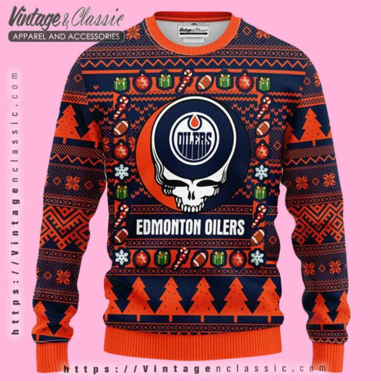 Edmonton Oilers Grateful Dead Ugly Sweater Ugly Christmas Sweater Edmonton Oilers Grateful Dead Ugly Sweater Ugly Christmas Sweater