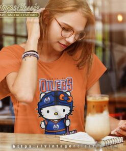 Edmonton Oilers Hello Kitty Shirt Women T shirt