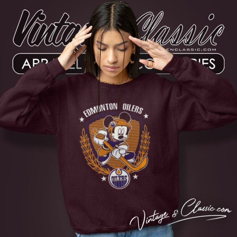 Edmonton Oilers Hockey Mickey Mouse Disney Sweatshirt Edmonton Oilers Hockey Mickey Mouse Disney Sweatshirt