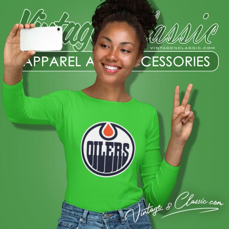 Edmonton Oilers Logo Nhl Long Sleeve Tee Edmonton Oilers Logo Nhl Long Sleeve Tee
