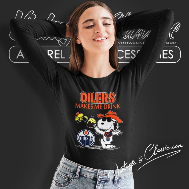 Edmonton Oilers Make Me Drinks Long Sleeve Tee Edmonton Oilers Make Me Drinks Long Sleeve Tee