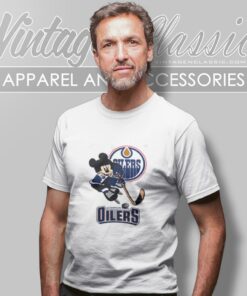 Edmonton Oilers Mickey Mouse Disney Hockey T Shirt