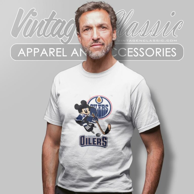 Edmonton Oilers Mickey Mouse Disney Hockey T Shirt Edmonton Oilers Mickey Mouse Disney Hockey T Shirt