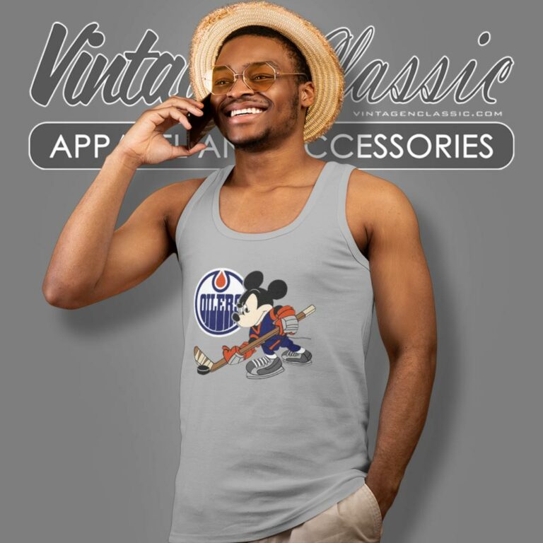 Edmonton Oilers Mickey Mouse Walt Disney Tank Top Racerback Edmonton Oilers Mickey Mouse Walt Disney Tank Top Racerback