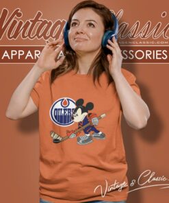 Edmonton Oilers Mickey Mouse Walt Disney Women T Shirt