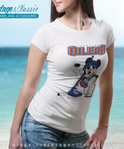 Edmonton Oilers Mickey Stanley Cup Women T shirt