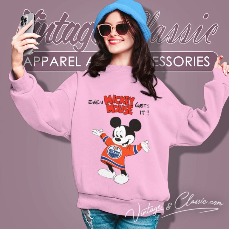 Edmonton Oilers Nhl Hockey Mickey Mouse Sweatshirt Edmonton Oilers Nhl Hockey Mickey Mouse Sweatshirt