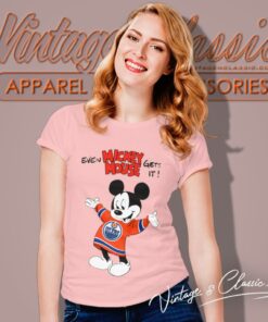Edmonton Oilers Nhl Hockey Mickey Mouse Women T Shirt