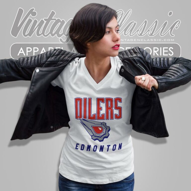Edmonton Oilers Oil Stone Retro Nhl V Neck TShirt 1 Edmonton Oilers Oil Stone Retro Nhl V Neck TShirt 1