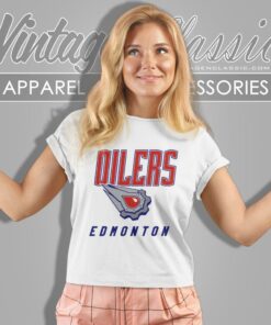 Edmonton Oilers Oil Stone Retro Nhl Women T Shirt 1