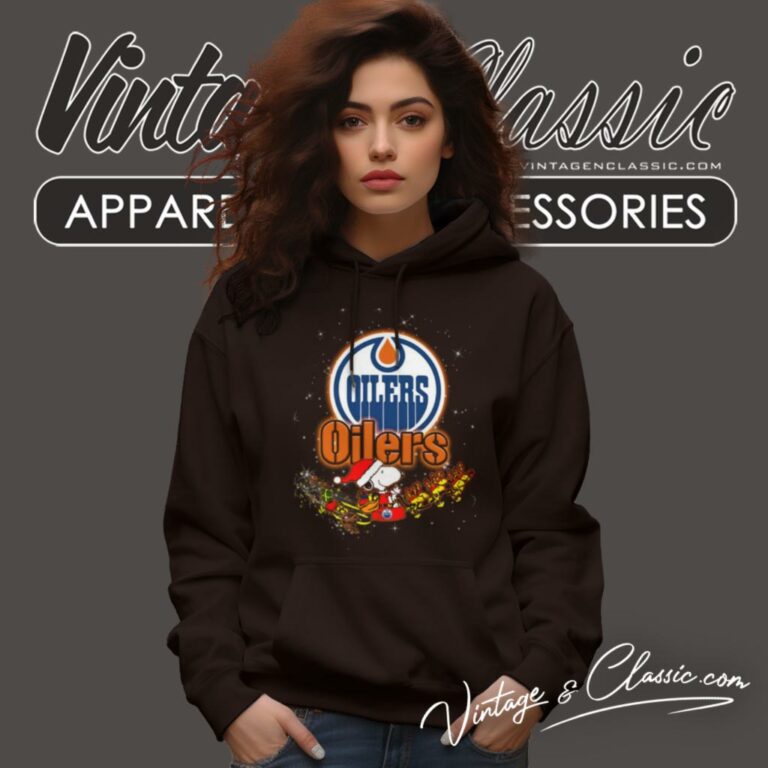 Edmonton Oilers Santa Snoopy And Woodstock Christmas Hoodie Edmonton Oilers Santa Snoopy And Woodstock Christmas Hoodie