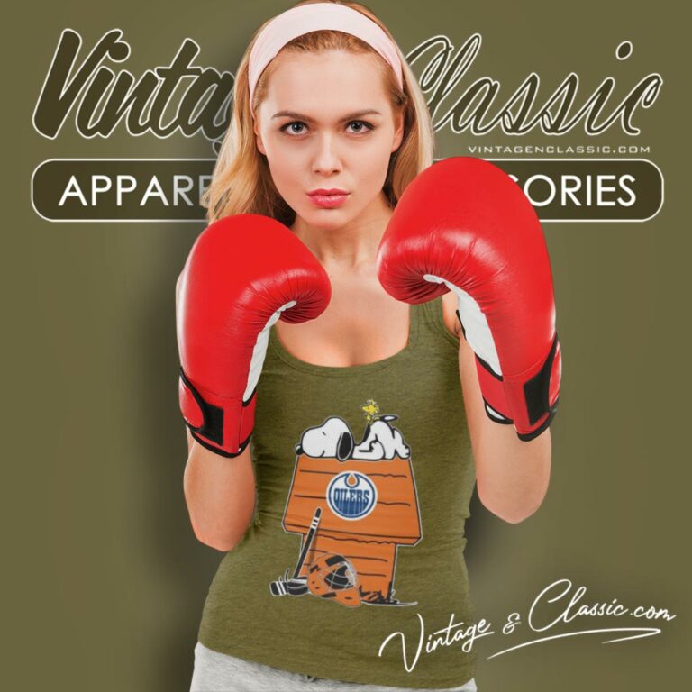 Edmonton Oilers Snoopy Woodstock The Peanuts Movie Tank Top Racerback Edmonton Oilers Snoopy Woodstock The Peanuts Movie Tank Top Racerback