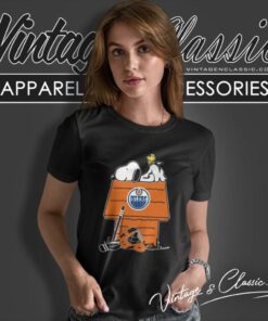 Edmonton Oilers Snoopy Woodstock The Peanuts Movie Women T Shirt