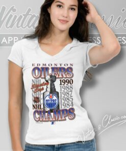 Edmonton Oilers Stanley Cup Champions V Neck TShirt