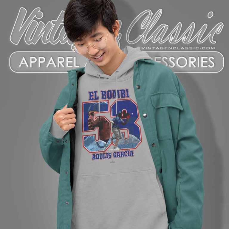 El Bombi Adolis Garcia Rangers Mlbpa Signature Hoodie El Bombi Adolis Garcia Rangers Mlbpa Signature Hoodie