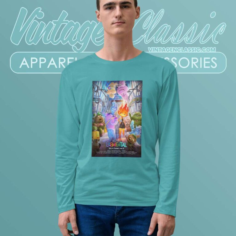 Elemental Disney Movies Poster Long Sleeve Tee Elemental Disney Movies Poster Long Sleeve Tee