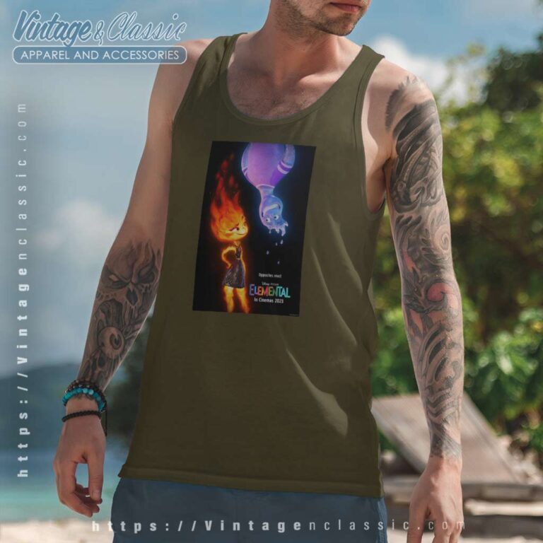Elemental Movie Poster 2023 Tank Top Racerback Elemental Movie Poster 2023 Tank Top Racerback