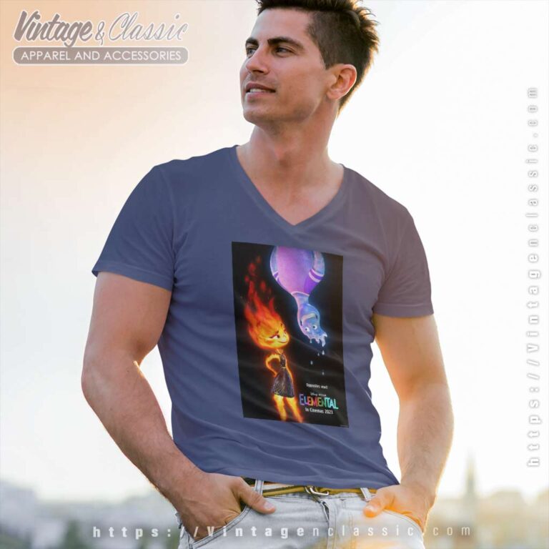Elemental Movie Poster 2023 V Neck TShirt Elemental Movie Poster 2023 V Neck TShirt