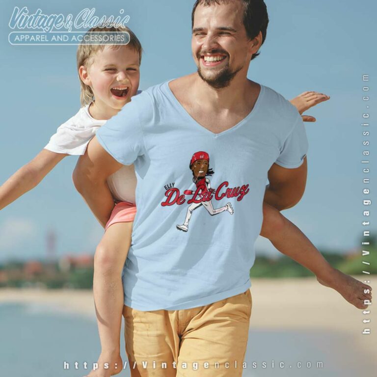 Elly De La Cruz 44 Cincinnati Reds V Neck TShirt Elly De La Cruz 44 Cincinnati Reds V Neck TShirt