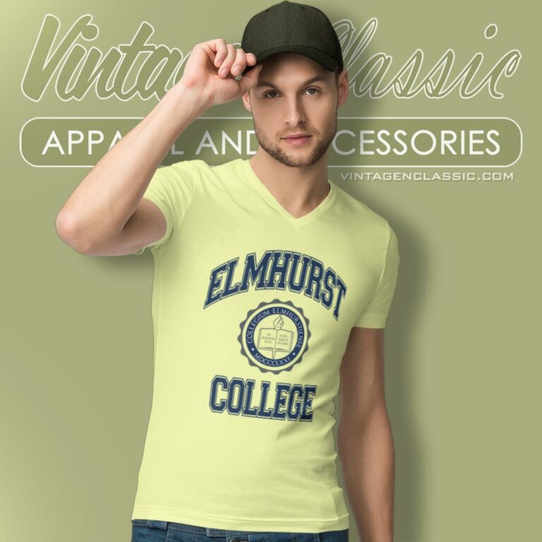 Elmhurst College Big Logo V Neck TShirt Elmhurst College Big Logo V Neck TShirt