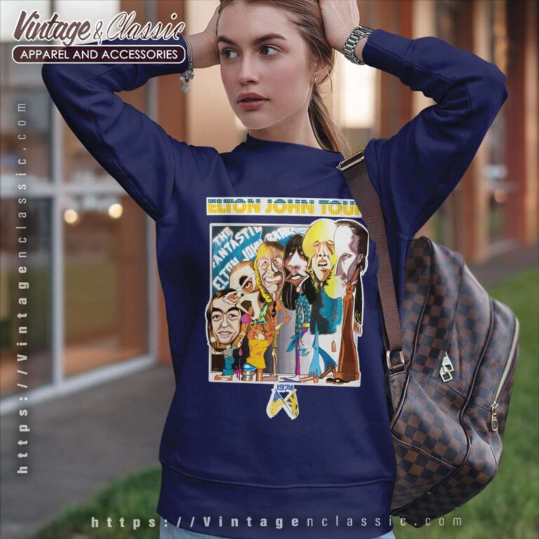 Elton John 1974 Caricature Iron Sweatshirt Elton John 1974 Caricature Iron Sweatshirt