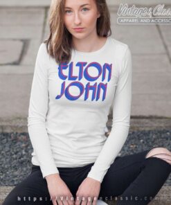 Elton John Official Text Logo Long Sleeve Tee