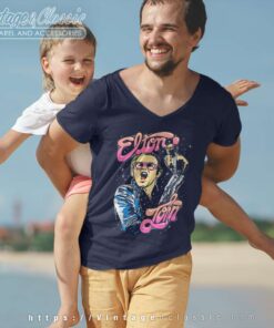 Elton John On Stage V Neck TShirt