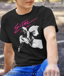 Elton John Pink Brush Photo T Shirt