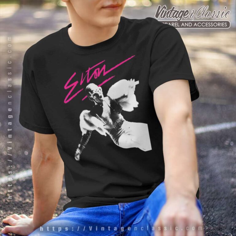 Elton John Pink Brush Photo T Shirt Elton John Pink Brush Photo T Shirt