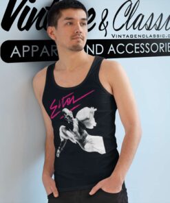 Elton John Pink Brush Photo Tank Top Racerback