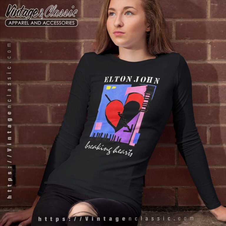 Elton John Retro Breaking Hearts Long Sleeve Tee Elton John Retro Breaking Hearts Long Sleeve Tee