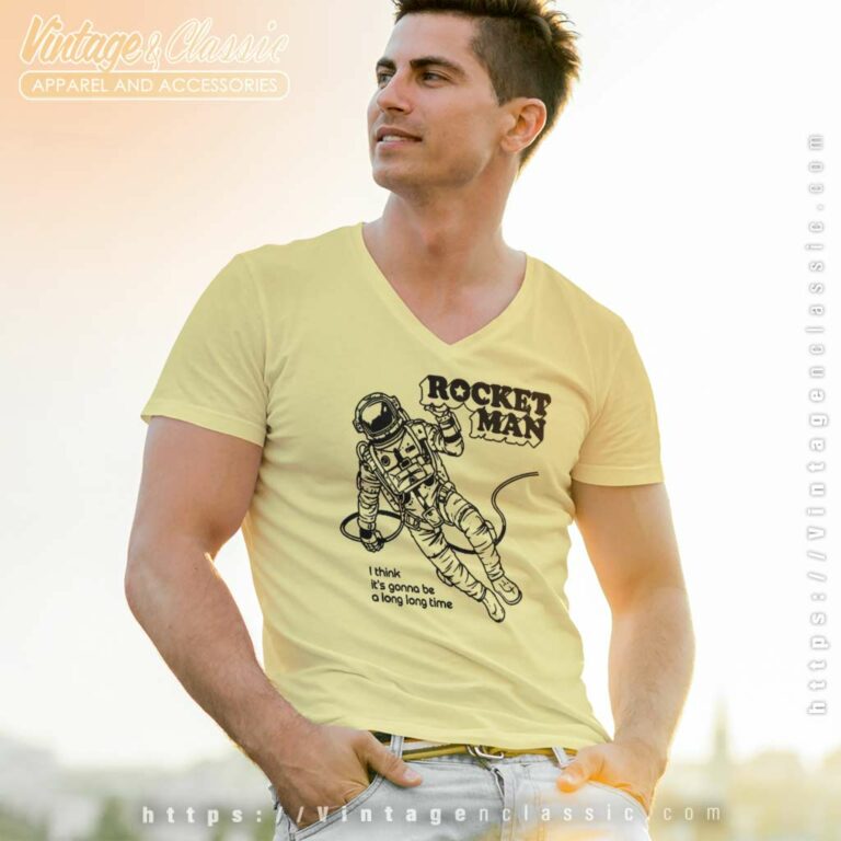 Elton John Rocket Man V Neck TShirt Elton John Rocket Man V Neck TShirt