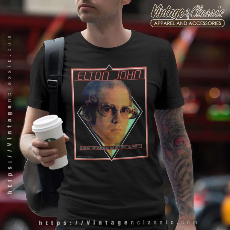 Elton John Shirt 1976 Louder Than Concorde Tour T Shirt Elton John Shirt 1976 Louder Than Concorde Tour T Shirt