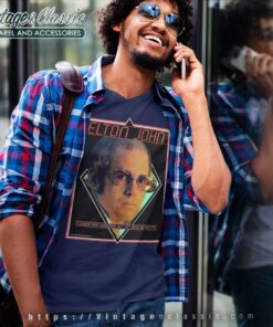 Elton John Shirt 1976 Louder Than Concorde Tour V Neck TShirt