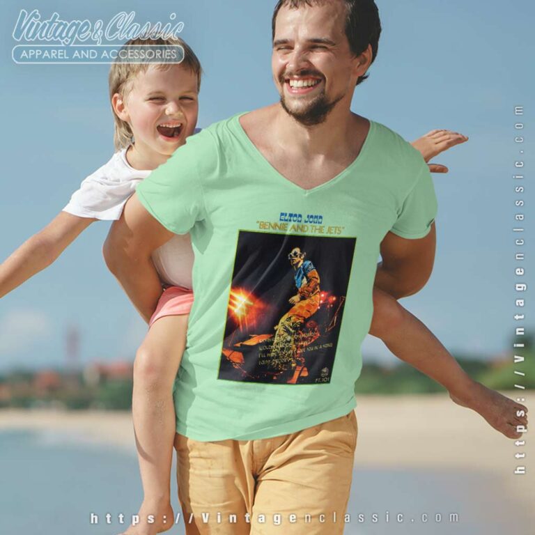 Elton John Shirt Bennie And The Jet V Neck TShirt Elton John Shirt Bennie And The Jet V Neck TShirt