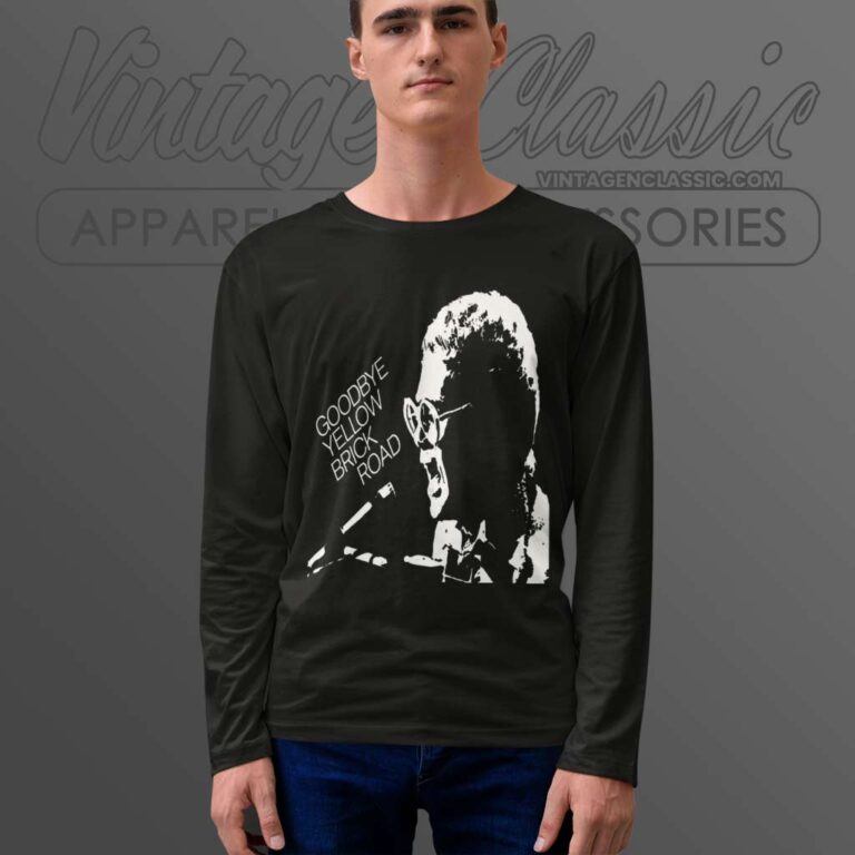 Elton John Shirt Goodbye Yellow Brick Road Cover Long Sleeve Tee Elton John Shirt Goodbye Yellow Brick Road Cover Long Sleeve Tee