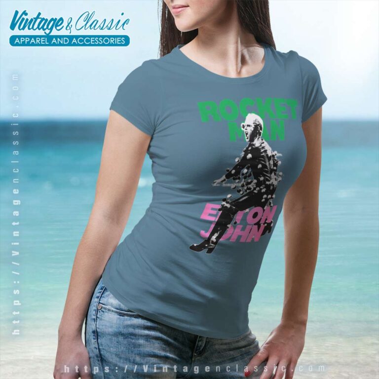 Elton John X Rocketman Black Women TShirt Elton John X Rocketman Black Women TShirt