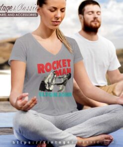 Elton John X Rocketman Piano Black V Neck TShirt
