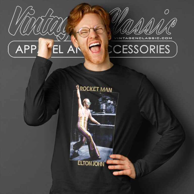 Elton John X Rocketman Stage Piano Photo Long Sleeve Tee Elton John X Rocketman Stage Piano Photo Long Sleeve Tee
