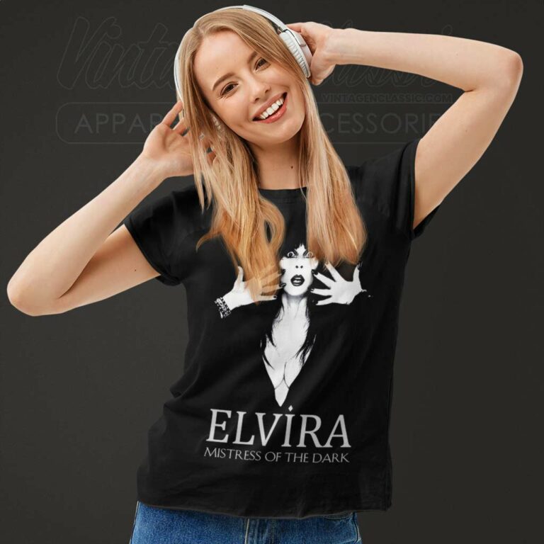 Elvira In The Dark Halloween Women TShirt Elvira In The Dark Halloween Women TShirt