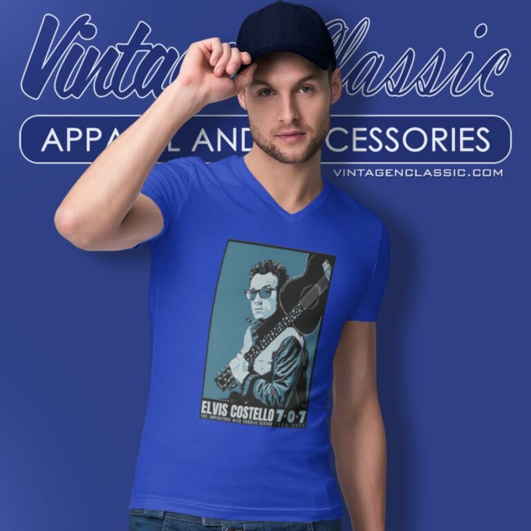 Elvis Costello Shirt The Imposters 2024 Tour V Neck TShirt Elvis Costello Shirt The Imposters 2024 Tour V Neck TShirt